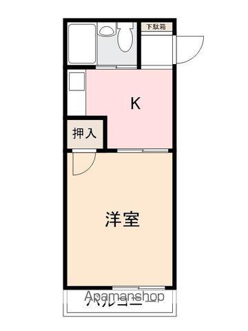 コート塩上Ⅲ(1K/3階)の間取り写真