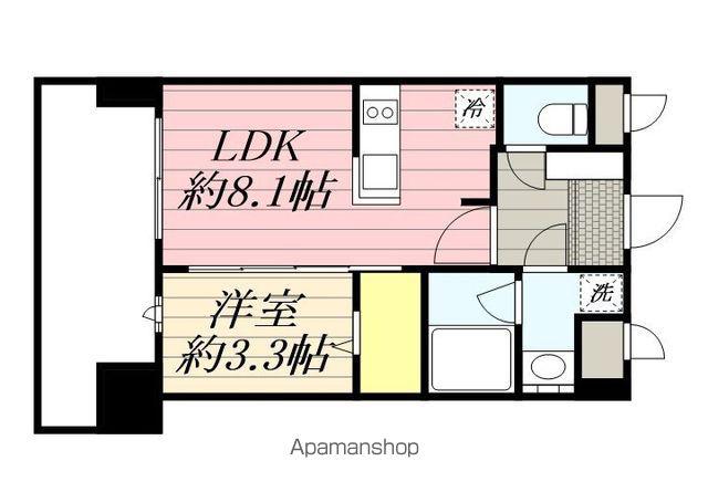 ブランシエスタ千早RJR(1LDK/12階)の間取り写真