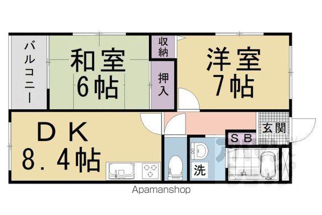 スラージュマンI・II(2LDK/1階)の間取り写真