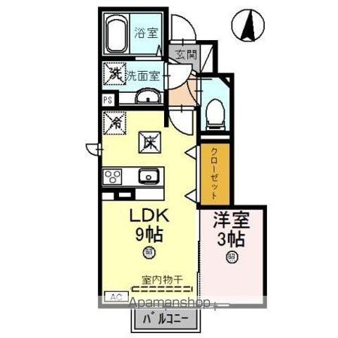 F. クレオ(1LDK/1階)の間取り写真
