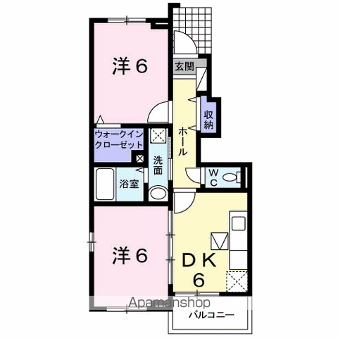 エテルノ デーア A(2DK/1階)の間取り写真
