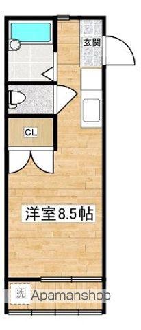 ハッピーハイツ(ワンルーム/1階)の間取り写真