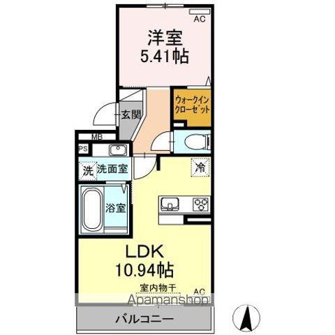 アンファン ウルー(1LDK/3階)の間取り写真