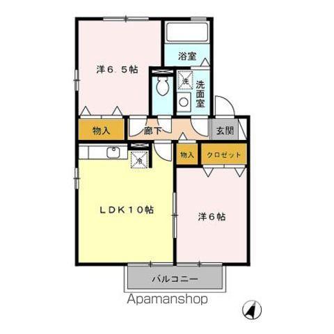 クレマチス(2LDK/2階)の間取り写真