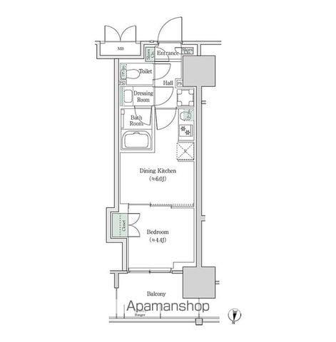 ブルックサイドレジデンス木場(1DK/9階)の間取り写真