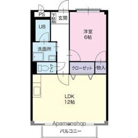 リバティーハイツB(1LDK/2階)の間取り写真
