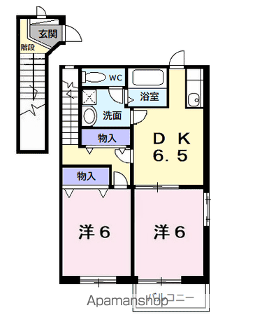 サンセールメゾン514(2DK/2階)の間取り写真