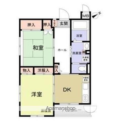 こもれび滝山(2DK/2階)の間取り写真