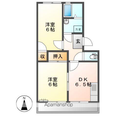 ベルキーシティ(2DK/2階)の間取り写真