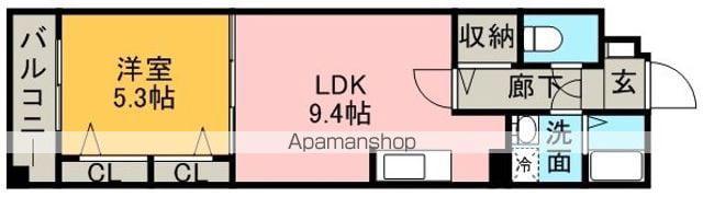ディー・ウイングタワー(1LDK/9階)の間取り写真