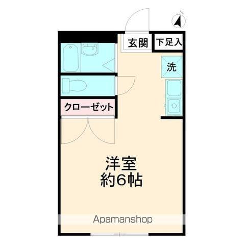 リバーサイド・U(ワンルーム/2階)の間取り写真