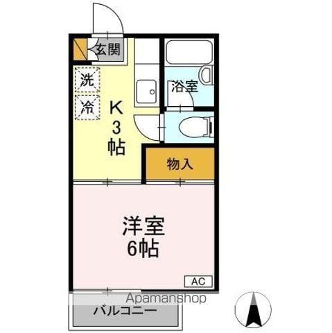 花園コーポ(1K/1階)の間取り写真