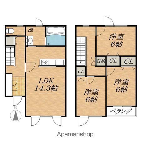 根室本線 帯広駅 バス乗車時間:20分 五中前バス停で下車 徒歩2分 2階建 築12年(3LDK)の間取り写真