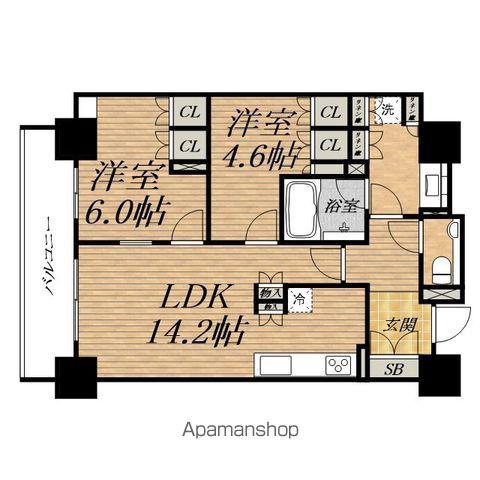 LAURELTOWER堺筋本町(2LDK/23階)の間取り写真