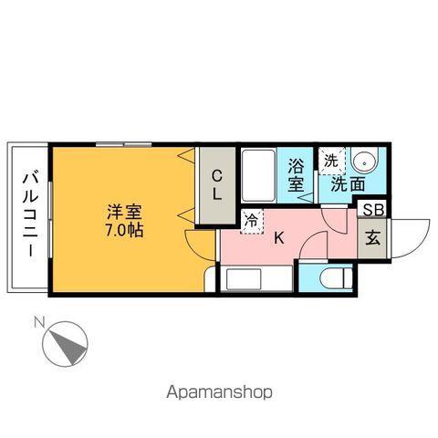 エンクレスト博多駅前Ⅲ(1K/2階)の間取り写真