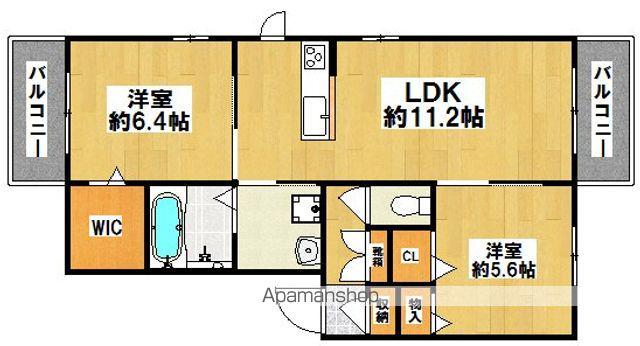シャーメゾンフレール(2LDK/2階)の間取り写真