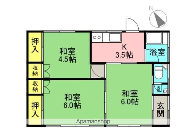 東北本線 槻木駅 徒歩13分 1階建 築45年(3K)の間取り写真