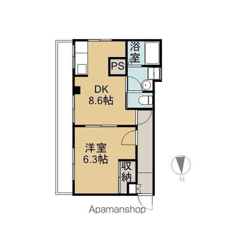 メディオ JUN(1DK/1階)の間取り写真