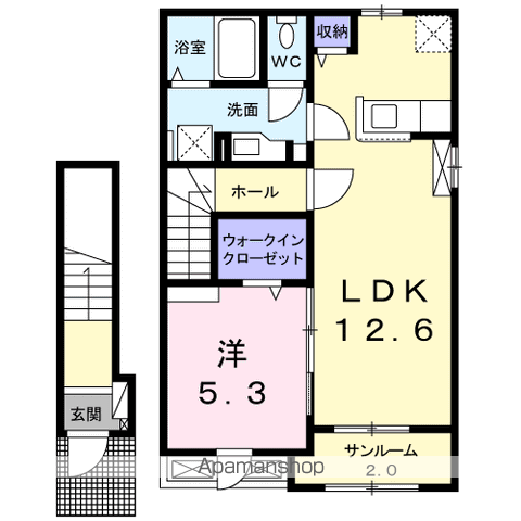 マ・メゾン Ⅳ(1LDK/2階)の間取り写真