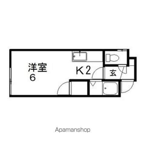 プラザイン本通(1K/2階)の間取り写真