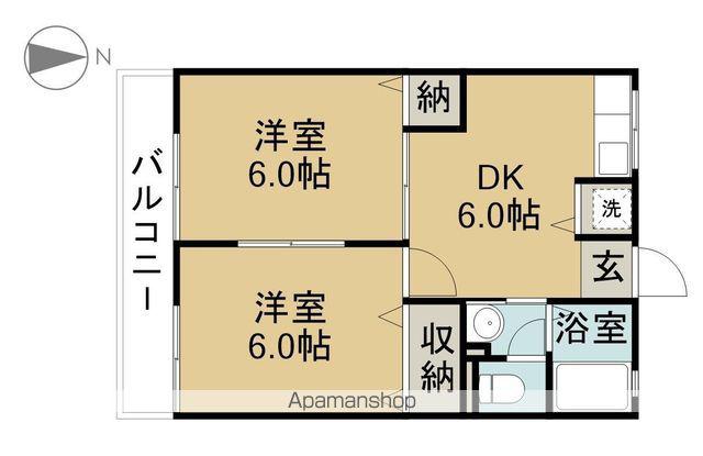 シティハイム小関Ⅱ(2DK/2階)の間取り写真