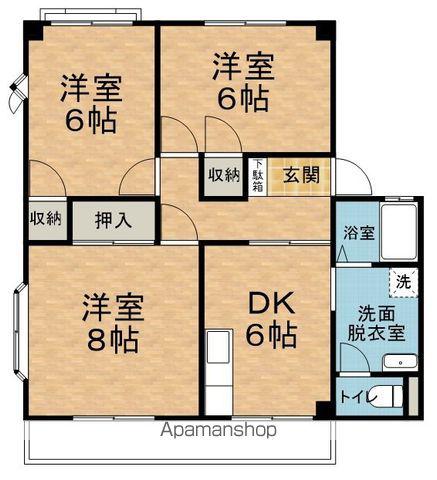 メモリーパレス(3DK/2階)の間取り写真