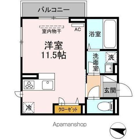 リライズ東雲(ワンルーム/1階)の間取り写真