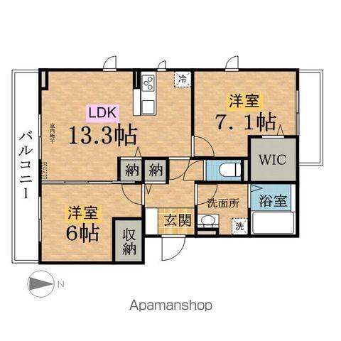 コージーコート・F(2LDK/3階)の間取り写真