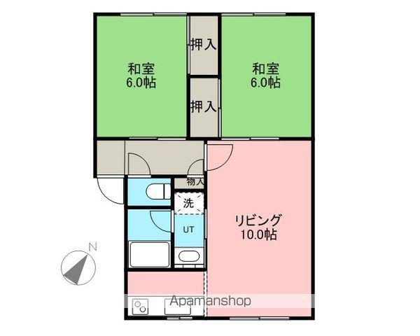 プラスペリティ宮の沢(2LDK/2階)の間取り写真