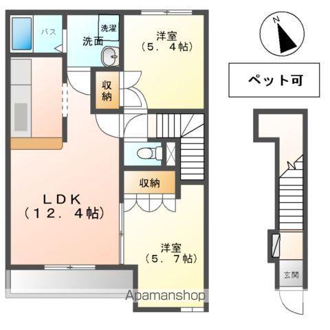 PARK DAZUR(2LDK/2階)の間取り写真