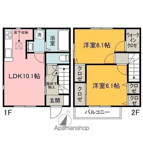 グリーンフラワーA棟(2LDK/1階)の間取り写真
