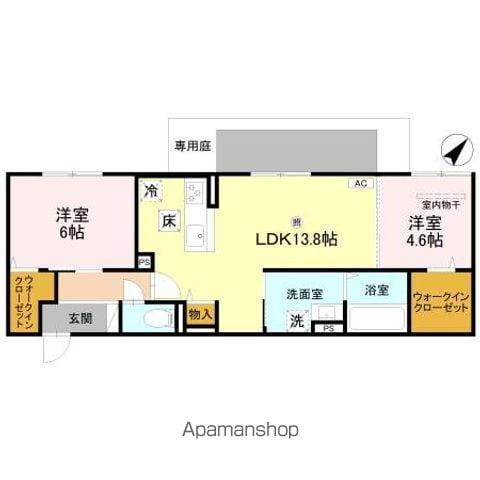 VALLE ALTA(2LDK/1階)の間取り写真