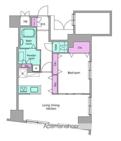 レジディア日本橋人形町2(1LDK/13階)の間取り写真