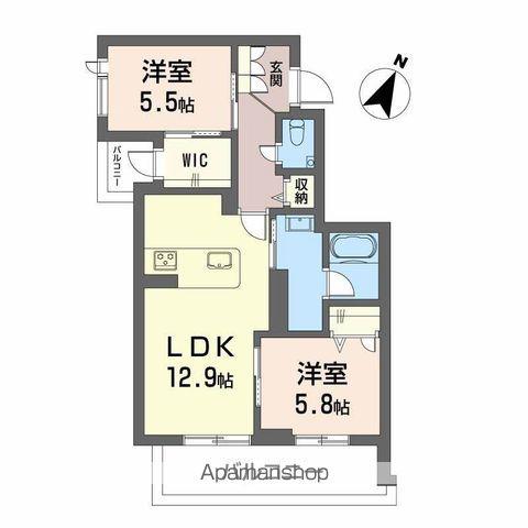 シャーメゾン絆Ⅳ(2LDK/2階)の間取り写真