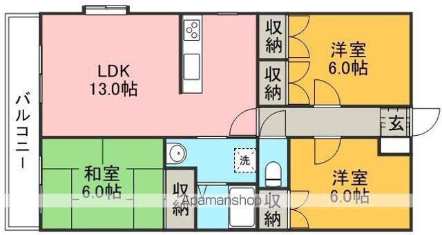 カーサ・フェリース(3LDK/2階)の間取り写真