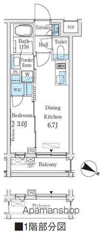 イプセ東高円寺(1DK/1階)の間取り写真