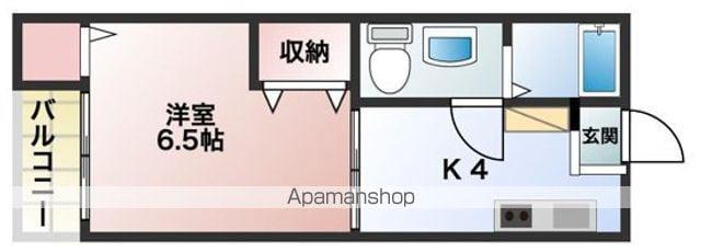 レイクサイドⅠ(1K/2階)の間取り写真