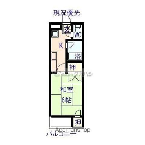 ハーバーサイド門田(1K/3階)の間取り写真