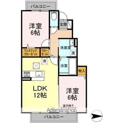 フルールエクラ(2LDK/1階)の間取り写真