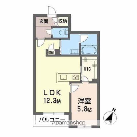 シャーメゾン エクラシエ(1LDK/2階)の間取り写真