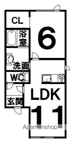 LA.FLEUR(1LDK/2階)の間取り写真