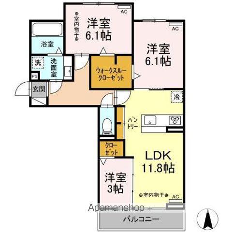 ドゥ・クラージュ(3LDK/2階)の間取り写真