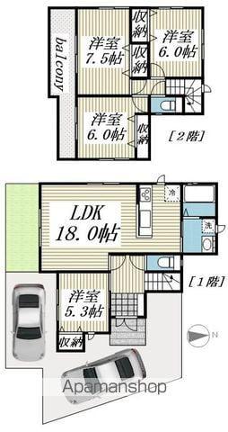 中央本線 八王子駅 バス乗車時間:27分 森下バス停で下車 徒歩2分 2階建 築3年(4LDK)の間取り写真