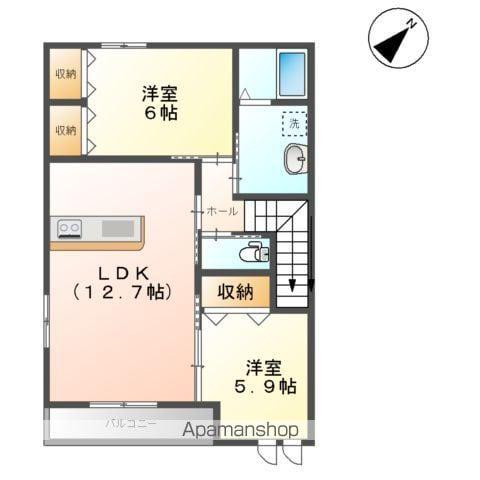 クレアⅡ(2LDK/2階)の間取り写真