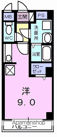 クレスト20(1K/6階)の間取り写真