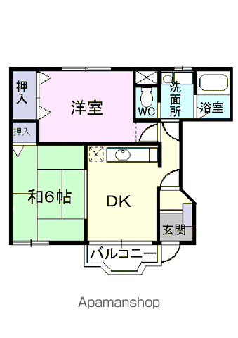 YKハドソンⅠ(2DK/1階)の間取り写真