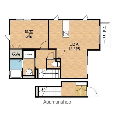 ベルロータスⅠ(1LDK/2階)の間取り写真
