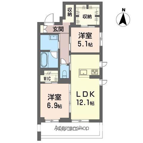 戸塚日和(2LDK/2階)の間取り写真