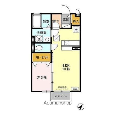 セピアコートI(1LDK/1階)の間取り写真