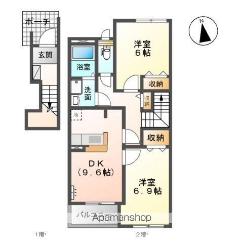 SOCIO FAMILIA(2DK/2階)の間取り写真